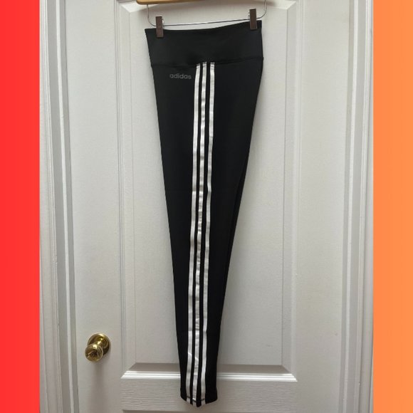 Adidas 3-Stripe Climalite Training Leggings Black Size Large - Picture 1 of 3